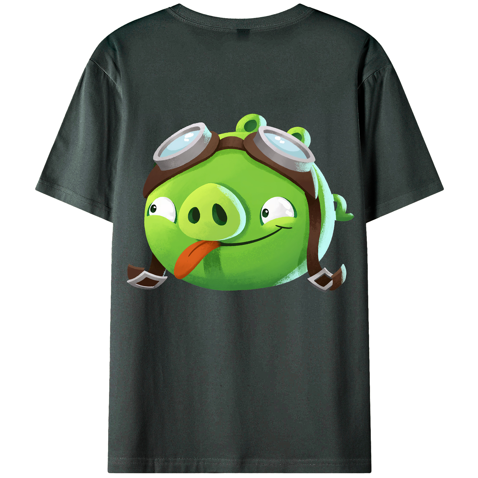 （画像用） Angry Birds アングリーバード 綿100％ メンズ半袖Tシャツ（バックプリント） 通気性